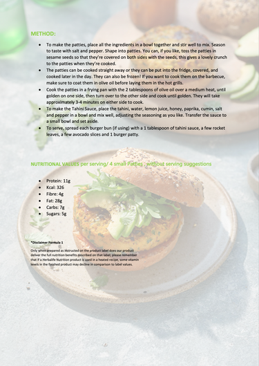 šCarrot and Tahini Patty Packageš